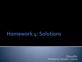 Homework 4: Solutions