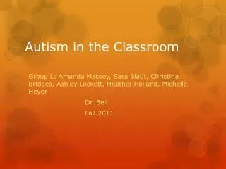 Autism in the Classroom