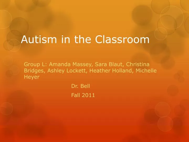 autism in the classroom