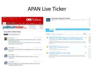 APAN Live Ticker