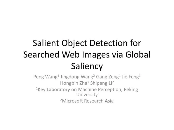 salient object detection for searched web images via global saliency
