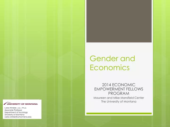 gender and economics