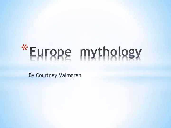 europe mythology