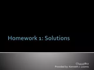Homework 1: Solutions