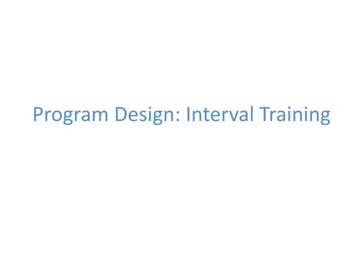 program design interval training