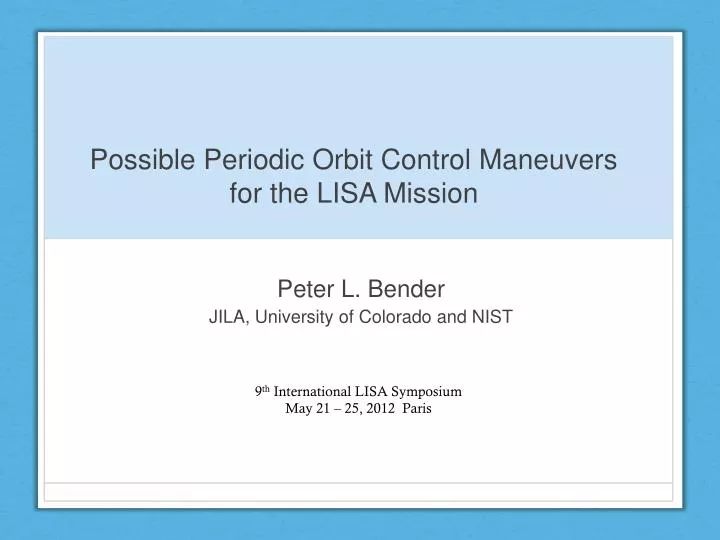 possible periodic orbit control maneuvers for the lisa mission