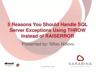 5 Reasons You Should Handle SQL Server Exceptions Using THROW Instead of RAISERROR