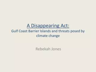 A Disappearing Act: Gulf Coast Barrier Islands and threats posed by climate change