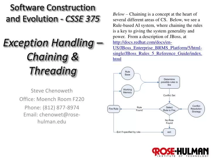 software construction and evolution csse 375 exception handling chaining threading