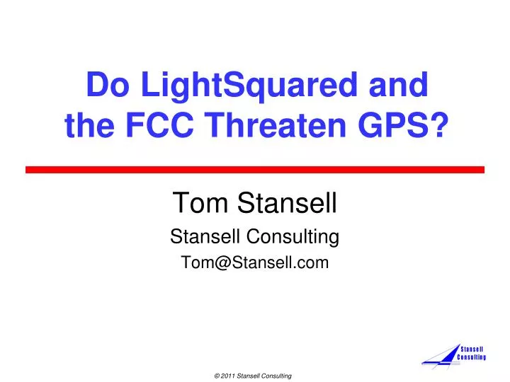 do lightsquared and the fcc threaten gps