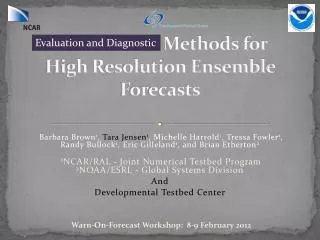 Verification Methods for High Resolution Ensemble Forecasts