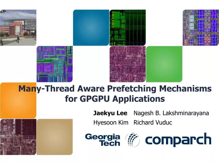 many thread aware prefetching mechanisms for gpgpu applications