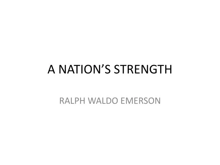 a nation s strength