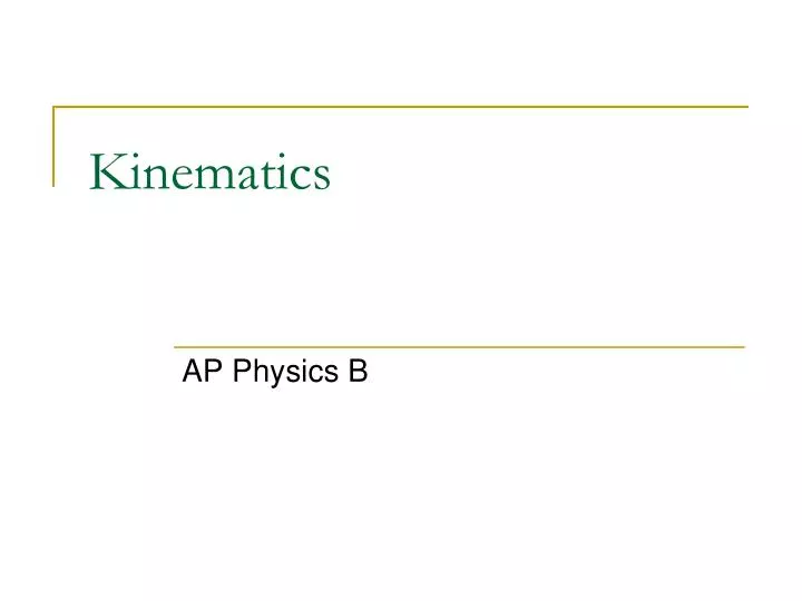 kinematics