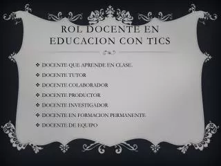 rol docente en educacion con tics