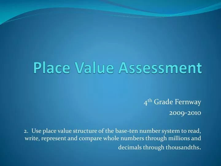 place value assessment