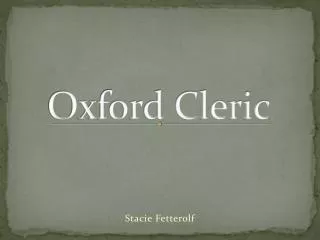 Oxford Cleric