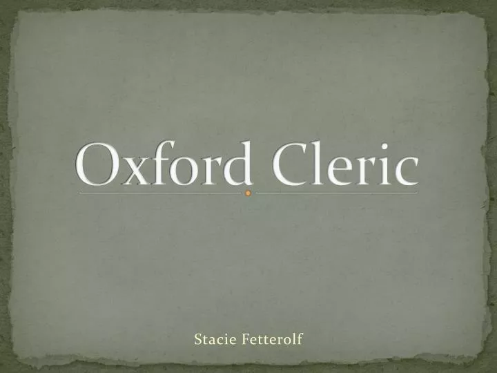 oxford cleric