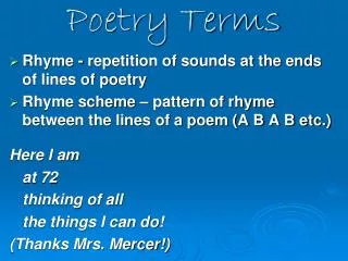 Poetry Terms