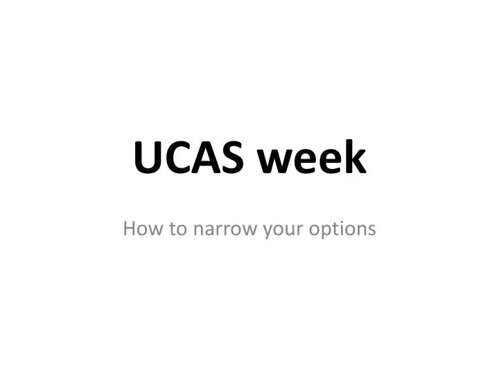 ucas week