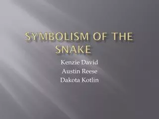 Symbolism Of the snake