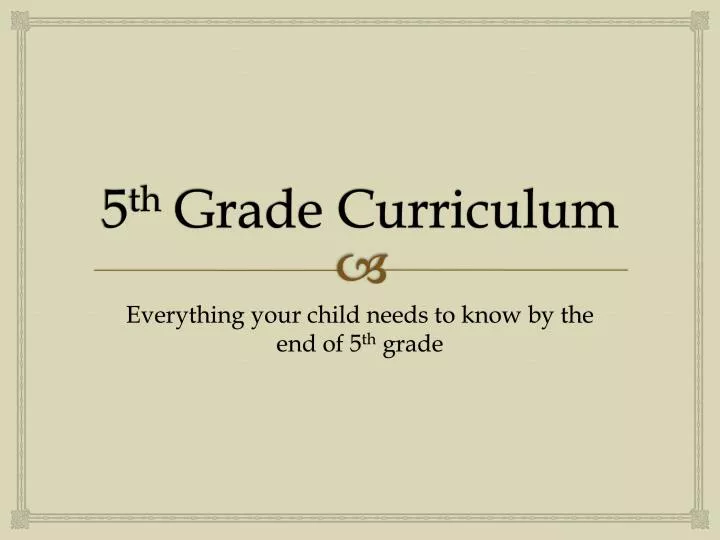 5 th grade curriculum