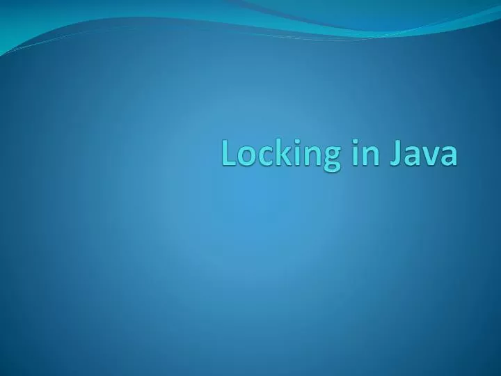 locking in java