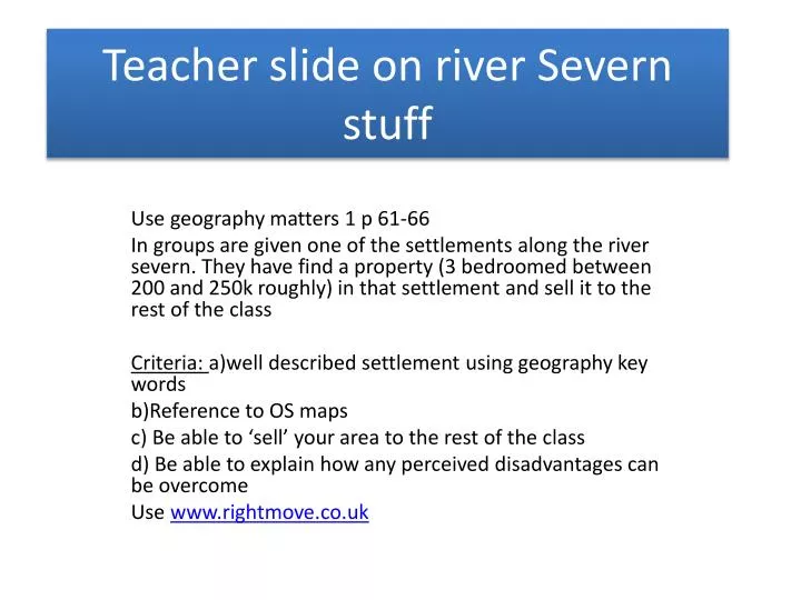 teacher slide on river s evern stuff