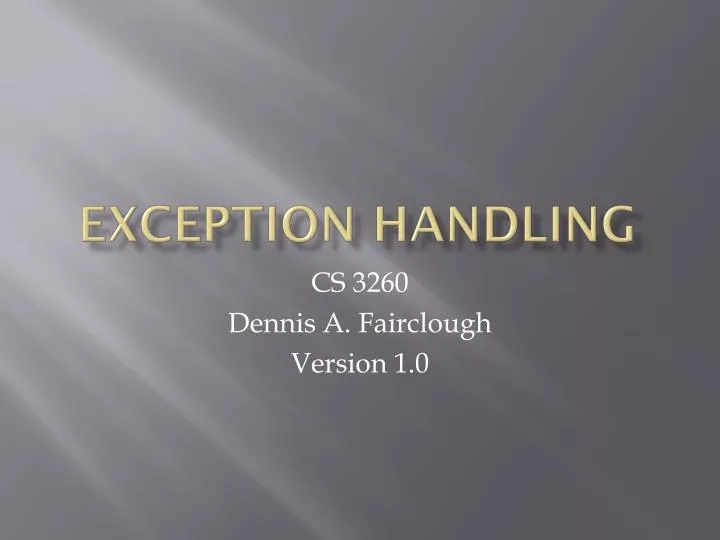 exception handling