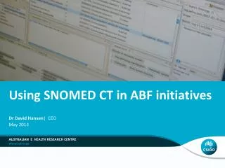 Using SNOMED CT in ABF initiatives