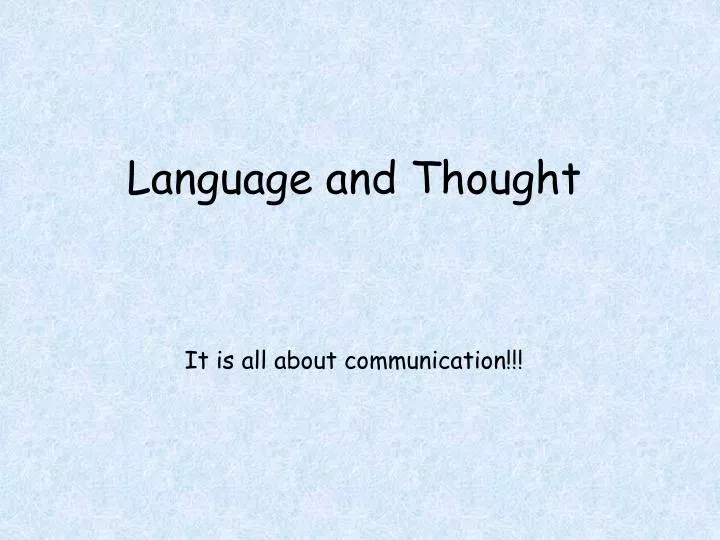 language and thought