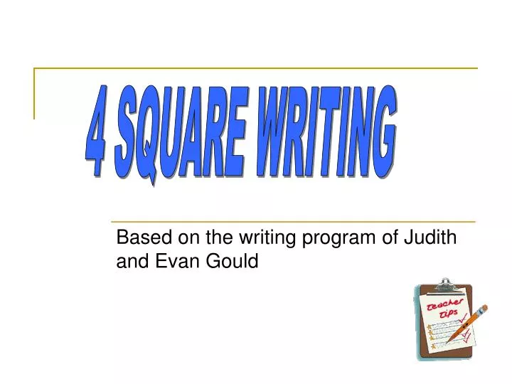 based on the writing program of judith and evan gould