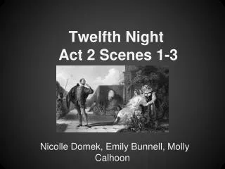 Twelfth Night Act 2 Scenes 1-3