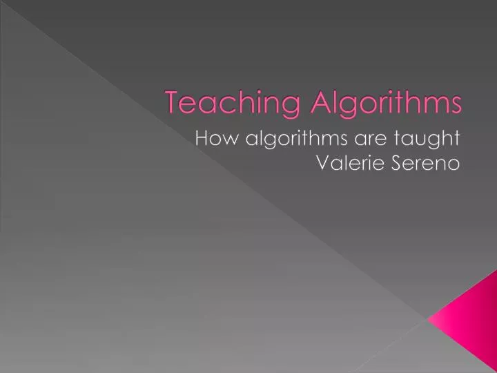 teaching algorithms