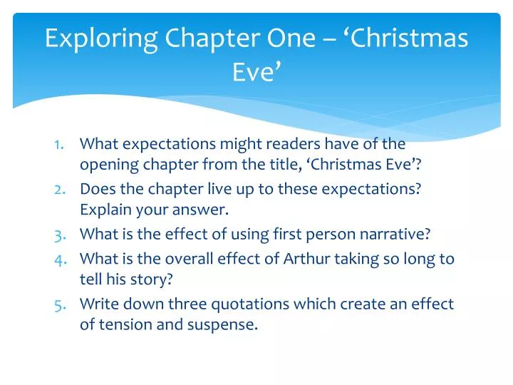 exploring chapter one christmas eve