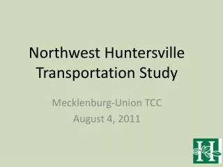 Northwest Huntersville Transportation Study