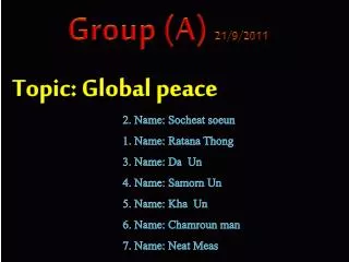 Group ( A) 21/9/2011