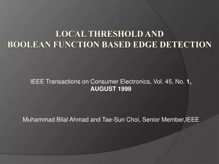 ieee transactions on consumer electronics vol 45 no 1 august 1999