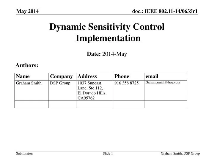 dynamic sensitivity control implementation