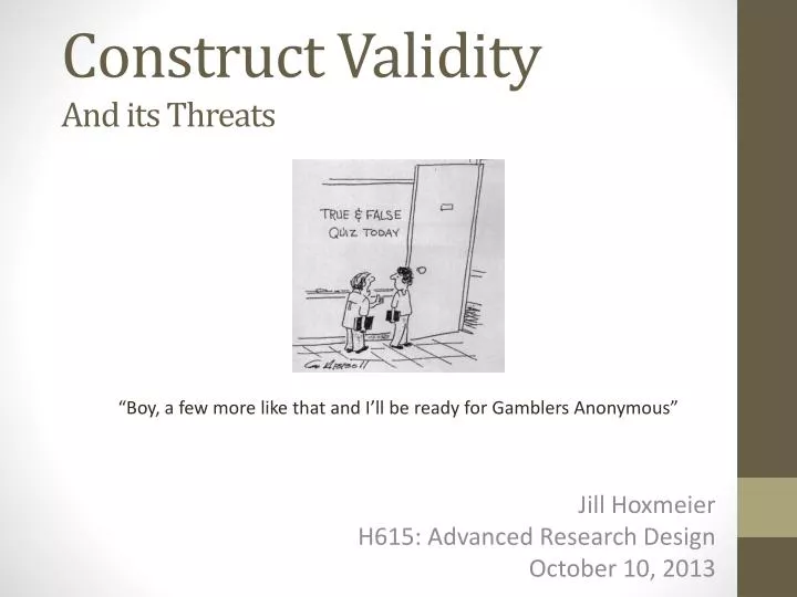 construct validity and its threats