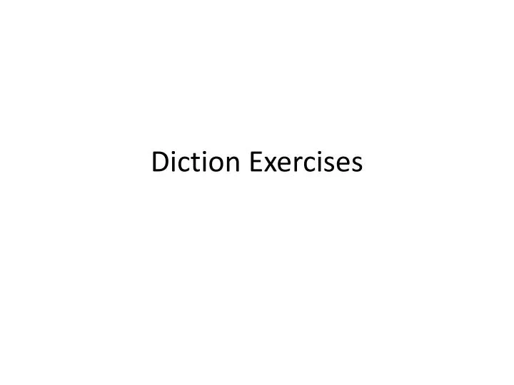 diction exercises