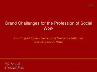 Grand Challenges for the Profession of Social Work