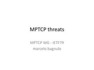 MPTCP threats