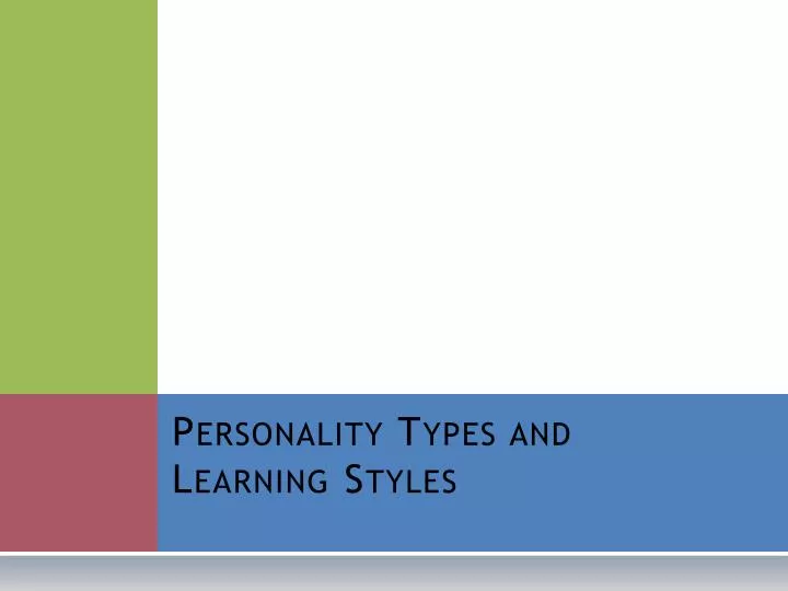 personality types and learning styles