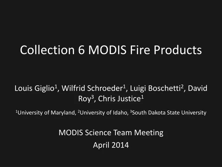 collection 6 modis fire products