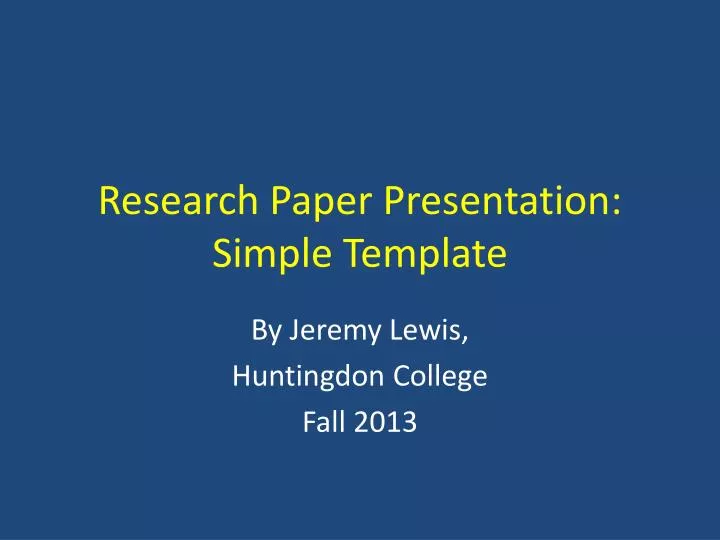 research paper presentation simple template