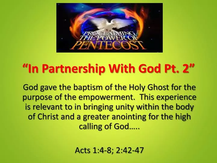 in partnership with god pt 2