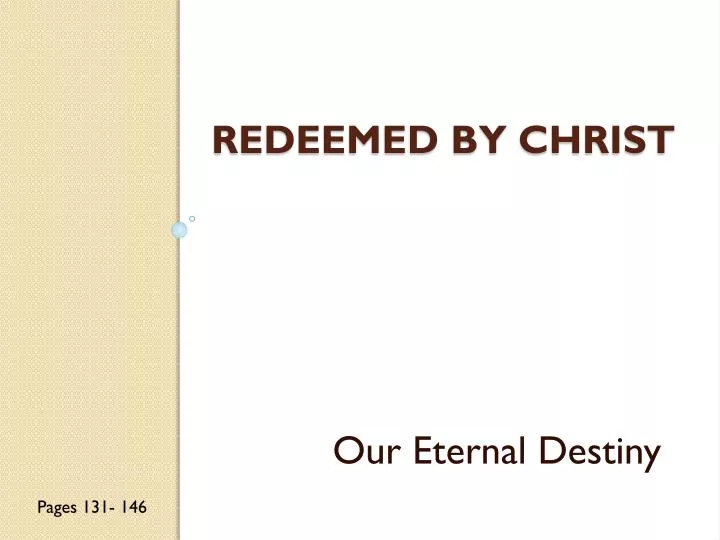 redeemed by christ