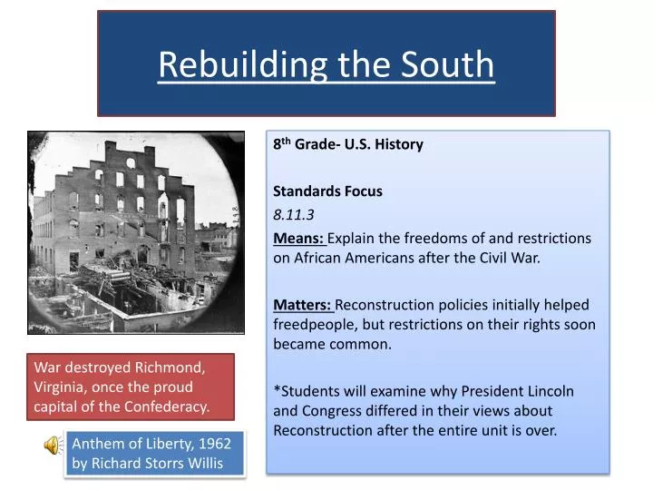 rebuilding the south