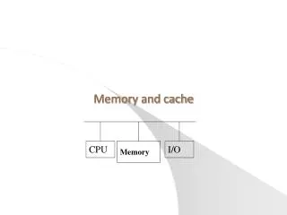 Memory and cache